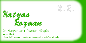 matyas rozman business card